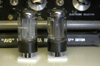 Matched pair Amperex Bugle Boy GZ34 Tubes,  OO Getters,  f32 fully 112 - 113 3