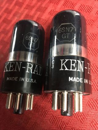 6SN7 US Navy issue Matched Pair NOS Ken - Rad Military Grade 