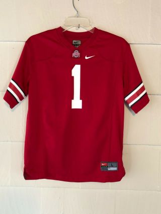 Nike Team Ohio State Buckeyes 1 Youth Size L Osu Football Home Red Jersey