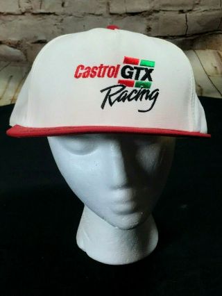 Vintage Castrol Gtx Racing Mesh Back Snapback Cap Hat Usa