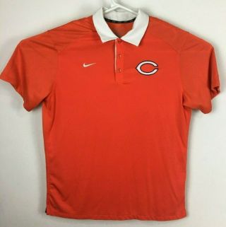 Mens Chicago Bears Nike Golf Dri - Fit Orange Polo Shirt Sz.  Xl