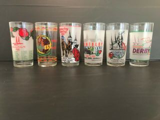 6 Kentucky Derby Official Julep Glasses Including Hollywood Park Derby Day