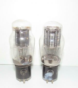 2 Rca 2a3 Black Plate Amplifier Tubes.  Wwii Production.  Tv - 7 Test Strong.