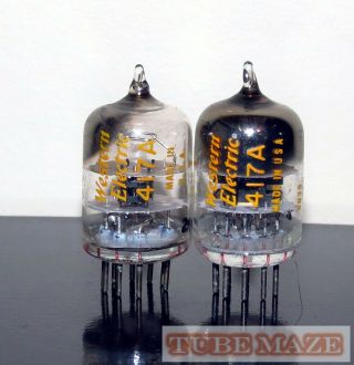 Matched Pair Western Electric 5842/417a Tubes D - Getter - Test Nos