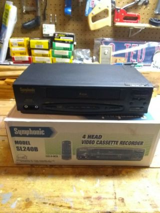 Symphonic Sl240b Vhs Player 4 Head Video Cassette Recorder Vcr