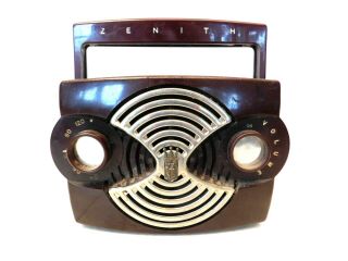 Vintage Classic 1950s Zenith Old Art Deco Antique Bakelite Restored Radio