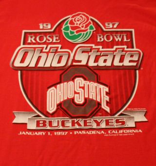 Vintage 1997 Ohio State Buckeyes Football Rose Bowl Osu T Shirt