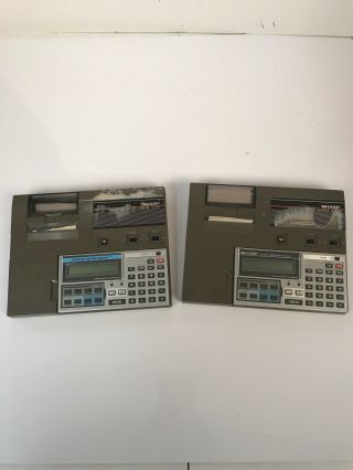 Qty 2 Sharp Pc - 1270 Pocket Computers With Ce - 123p Printer Interfaces