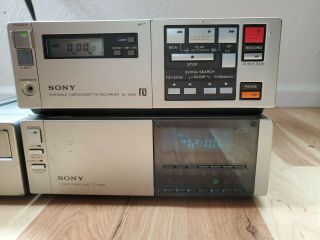 Sony SL - 2000 Betamax Player Recorder & Sony Tuner Timer Unit TT - 2000 and AC - 220 3
