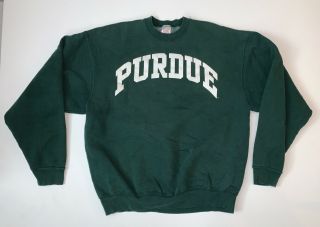 Vintage 90s Purdue Boilermaker Crewneck Sweatshirt Size Xl Green
