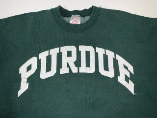 Vintage 90s Purdue Boilermaker Crewneck Sweatshirt Size XL Green 3
