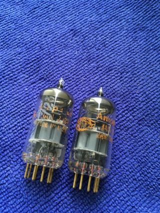 2 Amperex 7308 Gold Pin Vacuum Tubes