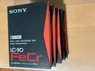 5 X Sony ELCASET Dual Layer Recording LC - 90 FeCr Type II Tapes - 2