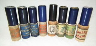 8 Rare Edison Black Americana Cylinder Phonograph Gramophone Vaudeville Records