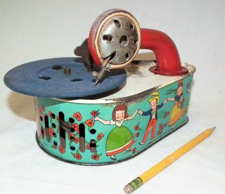 Rare Vintage German Saphon Portable Phonograph Gramophone 78 Rpm Record Player