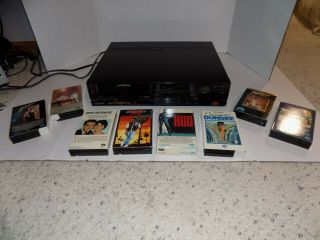Vintage Sony Sl 390 Betamax Video Cassette Player Recorder With 8 Movies