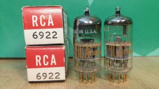 Pair Amperex (rca Label) 6922 E88cc Nos Nib Gold Pin Vacuum Tubes - 10 Matched