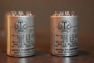 Utc O - 1 Audio Input Transformers,  O - 17 Magnetic Shields Mic / Grid Tube