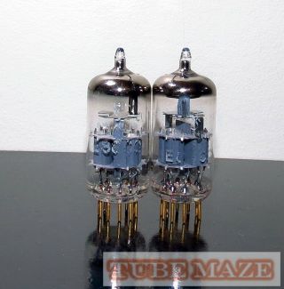 Rare Matched Pair Siemens E88cc/6922/6dj8/ecc88 Tubes O - Getter Gold Pins