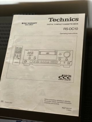 Technics RS - DC10 DCC Digital Compact Cassette player & Analog VTG stereo HiFi 2
