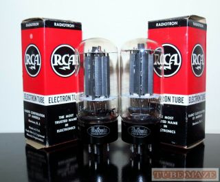 Rare Matched Pair Rca 6l6gc Black Plates Tubes D - Getter Holly Grail - Tests Nos