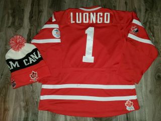 Roberto Luongo Nike Team Canada 2010 Van Olympics Hockey Jersey Yth L - Xl & Hat