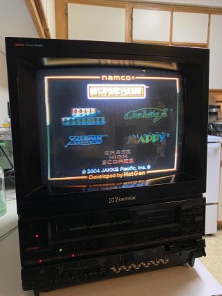 Vintage Emerson Vct - 120 10 " Retro Gamer Television With Built In Vcr Crt