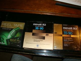 Four Maxell Xlii Ee 35 - 90 Reel To Reel Tapes Standard 7 ",  Radio Shack Reel Tape