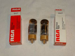2 X Westinghouse 8417 Vacuum Tubes Very Strong Matched Pair