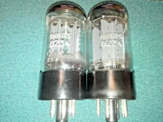 Matched Pair Philips Gz34 / 5ar4 Tubes Same Codes,  F33 Avo Test Strong & Balance