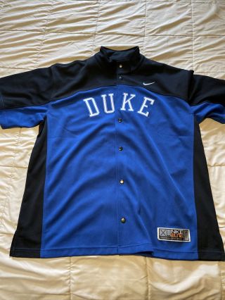 Duke Blue Devils Blue/black Nike Elite Sewn Warmup Jacket Shooting Shirt Xl