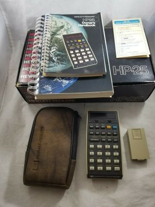 Hp - 25 Vintage Led Hewlett - Packard Scientific Calculator And Booklets