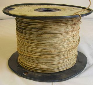 1953 Western Electric Switchboard Wire White 22awg Partially Full On Reel -