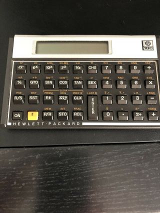 Vintage Hp Hewlett Packard 10c Scientific Calculator With Case.  Looks Great.