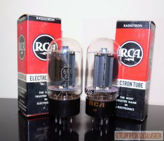 Rare Matched Pair Rca 6l6gc Black Plates Tubes - Holly Grail - Tests Nos