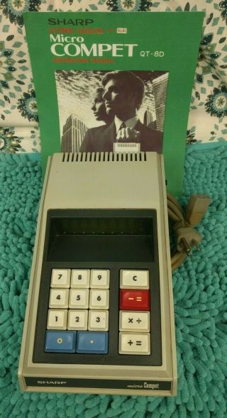Vintage Rare Sharp Qt - 8d Electronic Desktop Calculator Micro Compet