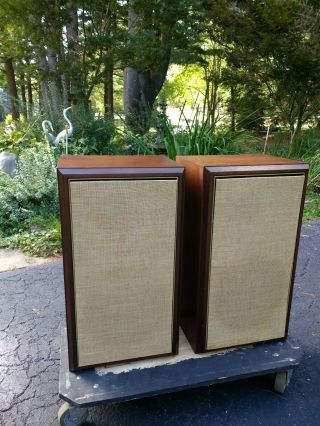 Ola Large Advent Speakers (walnut Beveled Wood Cabinets)