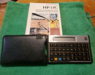 Hewlett Packard Hp 11c Scientific Calculator With Case And Guide