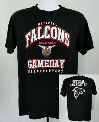 Reebok Mens Size M Atlanta Falcons Black T Shirt Top Nfl Gameday Hq Taco Mac