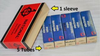 (1 Sleeve) 5 Vintage Nos Nib Mullard Made By Ge 12ay7 Tubes Usa