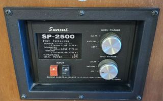1 Vintage Sansui SP - 2500 Speaker - 3 Way - 5 Drive (SP2500) - W/ Grill - 3