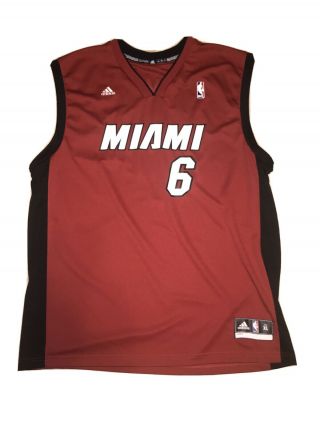 Lebron James Miami Heat Red Jersey Xl Adidas