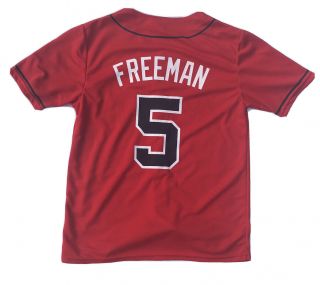 Youth XL Freddie Freeman 5 Red Atlanta Braves Jersey 2