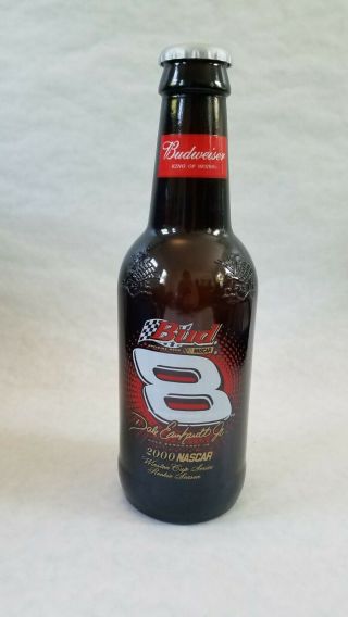 Budweiser Nascar 15 " Glass Bottle 8 Dale Earnhardt Jr.  2000 Rookie Beer Bank