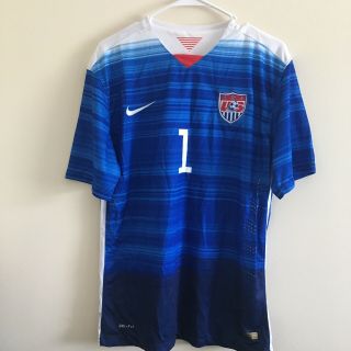 Nike® Womens Hope Solo 1 Usa Soccer Blue Dri - Fit Tee Shirt Large
