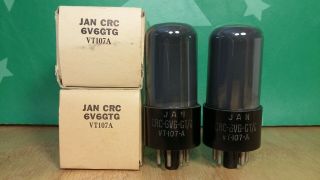 Matched Pair Rca Jan Crc 6v6gt /g Vt - 107a Nos Nib Gray Glass 1944 Vacuum Tubes