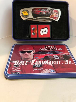 Nascar Dale Earnhardt Jr.  8 Knife & Lighter Set In Tin
