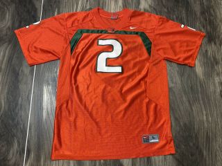Nike Miami Hurricanes Football Jersey 2 - Youth Size Large Orange/green