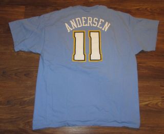 Nba Denver Nuggets Chris “birdman” Andersen Mens T - Shirt,  Blue,  Size Xl,  Euc