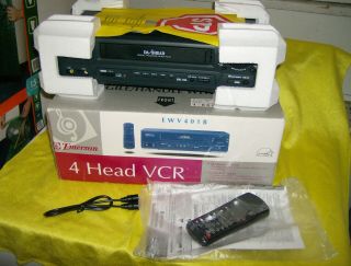 Emerson Ewv401b Hi - Fi Stereo 19 Micron 4 Head Vhs Vcr Player Recorder Opened Box